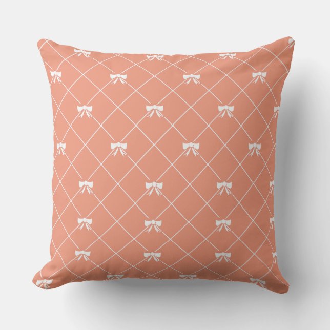 Tangerine Orange Monogram Dekorativ kudde (Framsida)