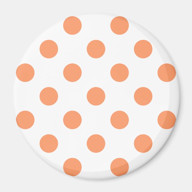 Tangerine Orange Polka dots Circles Magnet (Framsidan)