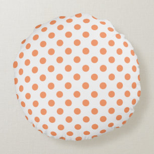 Tangerine Orange Polka dots Circles Rund Kudde