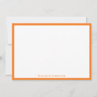 Tangerine Orange Simple Minimalist Gräns Note