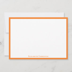 Tangerine Orange Simple Minimalist Gräns Note Anteckningskort