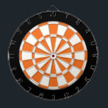 Tangerine Orange, svart och vit Piltavla<br><div class="desc">Tangerine Orange Black and White Dart Board</div>