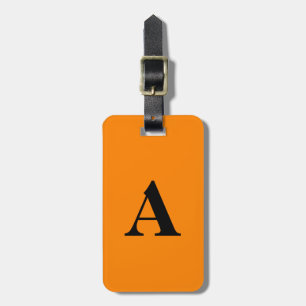 Tangerine Orange Svarta Monogram Presenter FestFav Bagagebricka