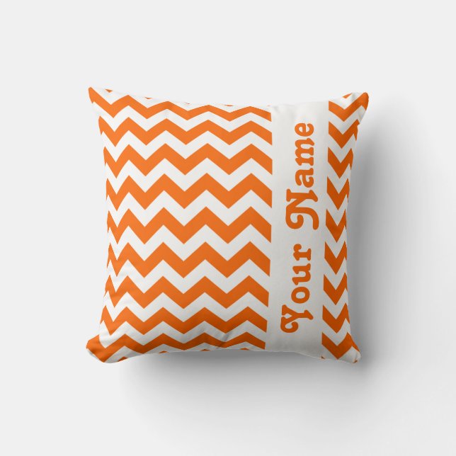 Tangerine Safari Chevron med anpassningsbar Kudde (Framsida)