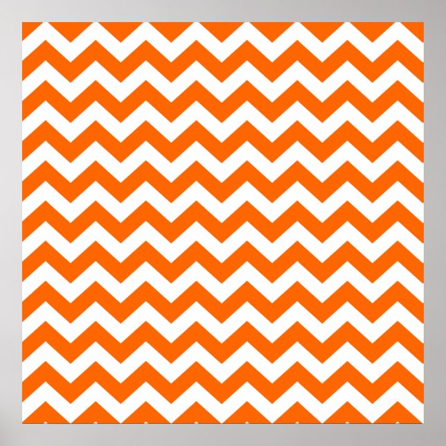 Tangerine Safari Chevron Poster (Framsidan)