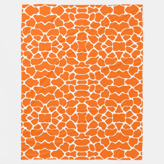 Tangerine Safari Giraffe Fleecefilt (Framsidan)