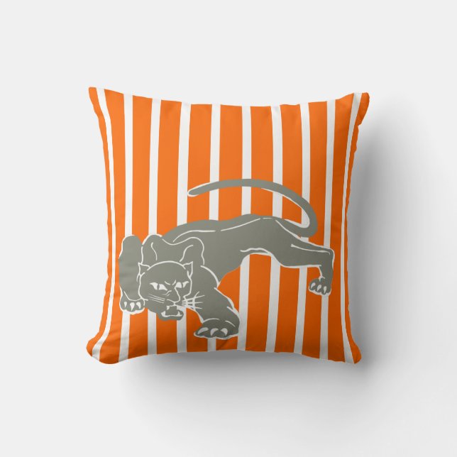 Tangerine Safari Rand Pillow med Leopard Kudde (Framsida)