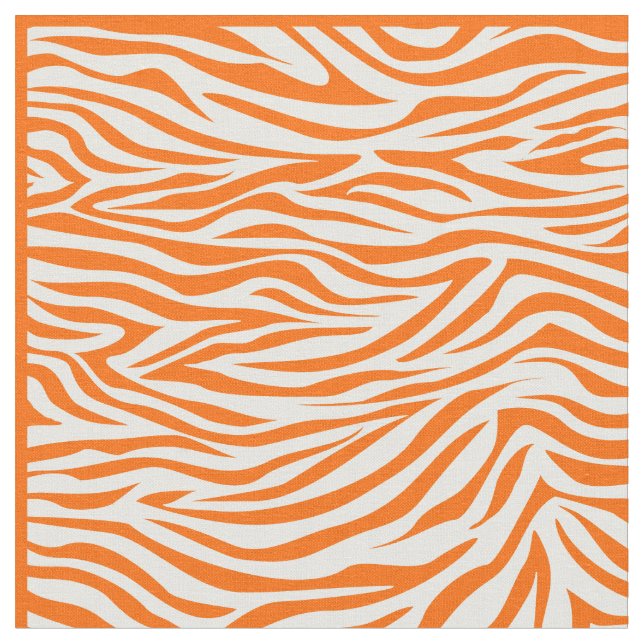 Tangerine Safari Zebra Tyg (Närbild)