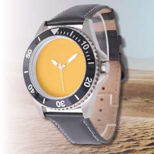 Tangerine Solid Färg Klassisk ELEGANT Armbandsur