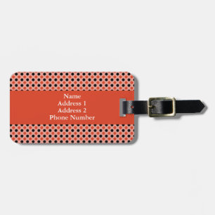 Tangerine Tango och Black Polka Dot Bagagebricka