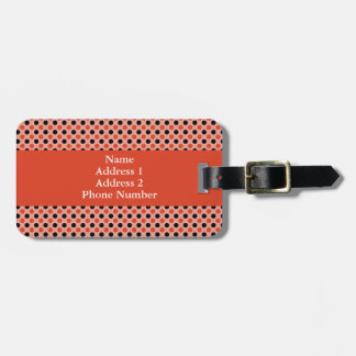 Tangerine Tango och Black Polka Dot Bagagebricka