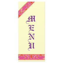 Tangerine Tango, Rosa, Damask Wedding Menu