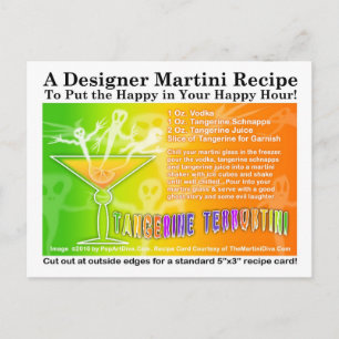 Tangerine Terror Halloween Martini Recipe-vykort Vykort