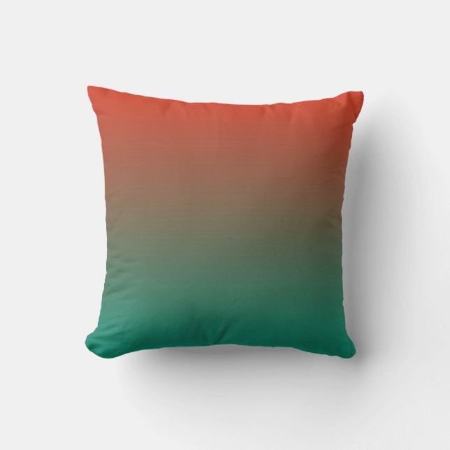 Tangerine Till Teal Färgtoner Kudde (Framsida)