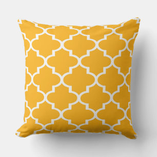 Tangerine White Quatrefoil Lattice Pillow Kudde