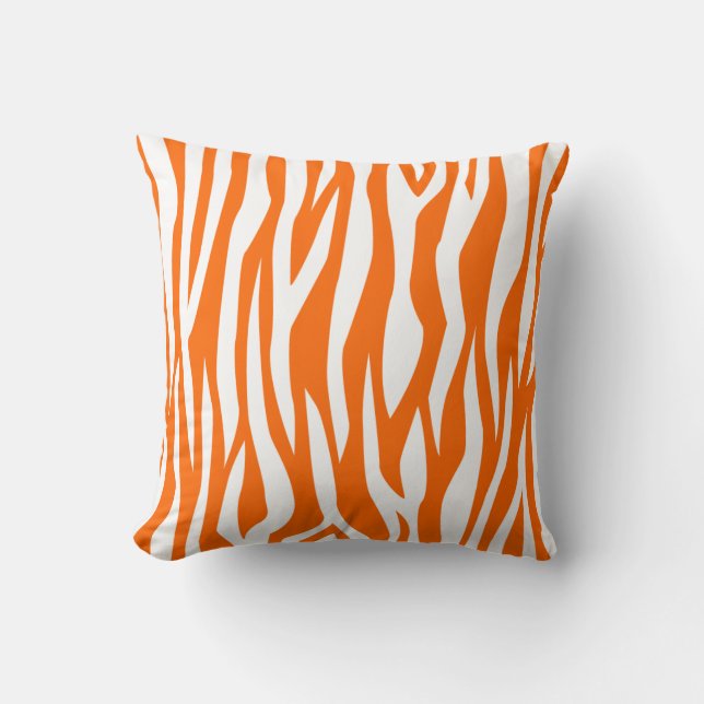 Tangerine Zebra tryck Kudde (Framsida)