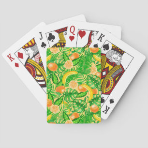 Tangeriner, bananer och tropiska löv casinokort