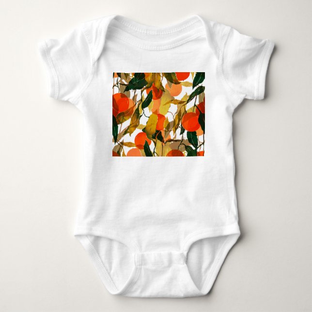 Tangerines träd: saftig, sömlös mönster. t shirt (Framsida)