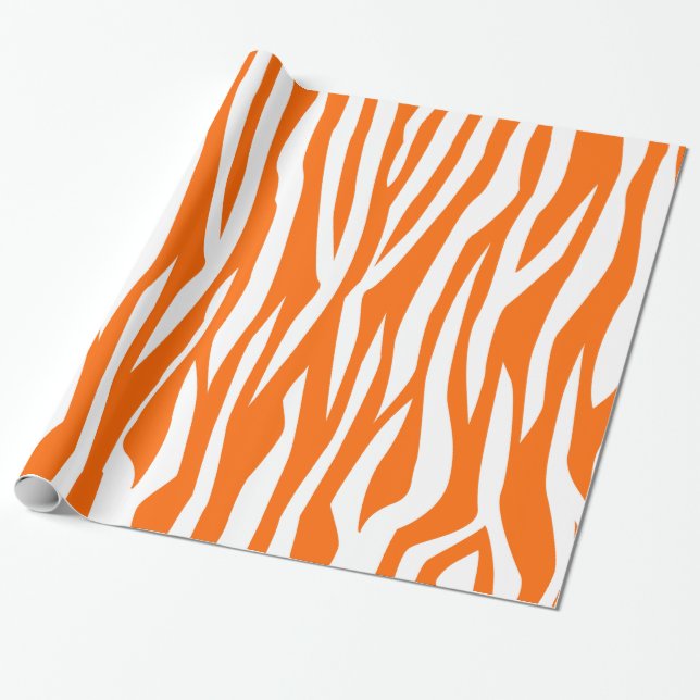 Tangerinezebra tryck presentpapper (Utrullad)