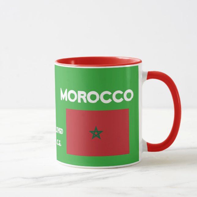 Tangier Marocko Flagga Customizeable Mugg (Höger)