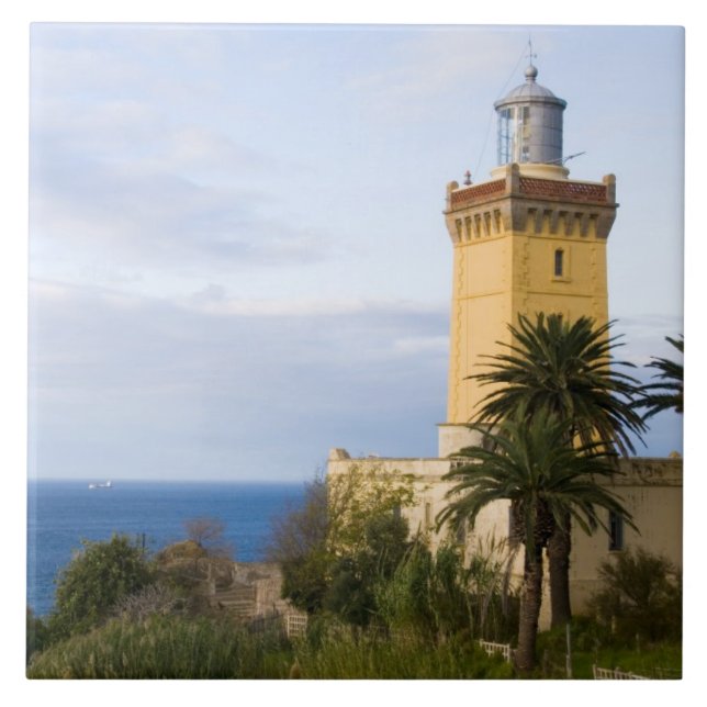 Tangier Marocko fyr på Cap Spartel Kakelplatta (Framsidan)