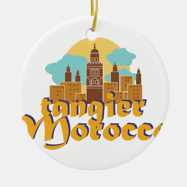 Tangier Marocko Julgransprydnad Keramik (Framsidan)