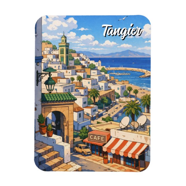 Tangier Marocko Resa Magnet (Vertikal)