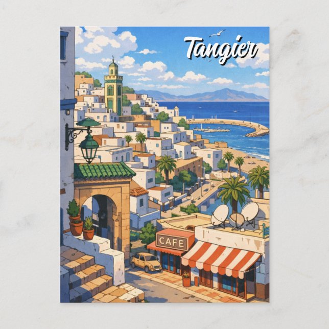 Tangier Marocko Resa Vykort (Framsida)