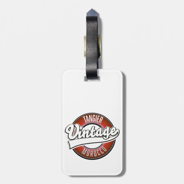Tangier Marocko vintage logotyp Bagagebricka (Baksidan Lodrät)
