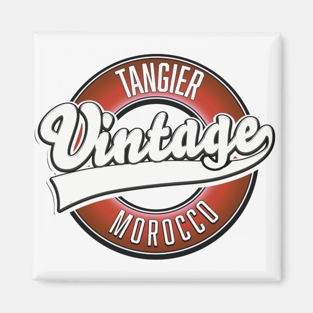 Tangier Marocko vintage logotyp Magnet (Framsidan)