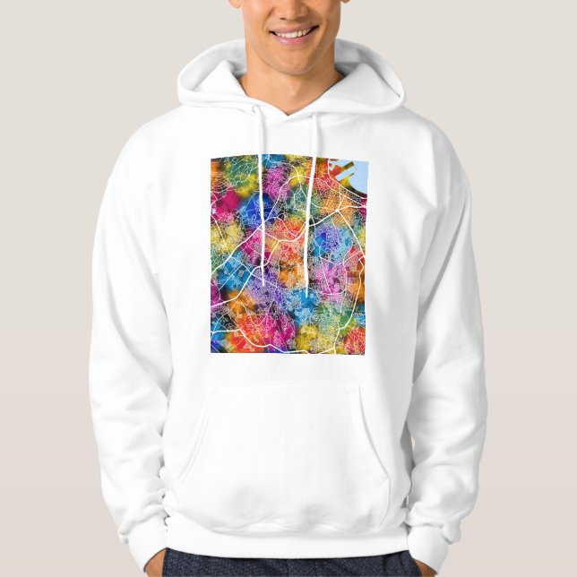 Tangier Morocco City Map Hoodie (Framsida)
