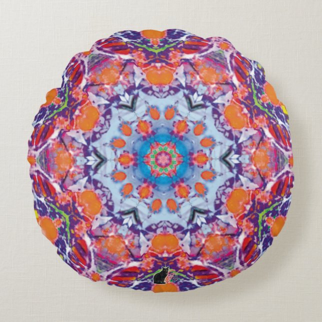 Tangiers Kaleidoscope Rund Kudde (Framsidan)