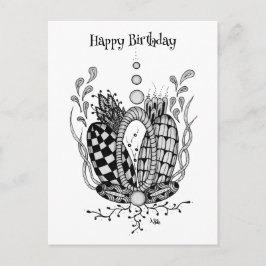 Tangle Art: Florales Design, Ovale -  Vykort