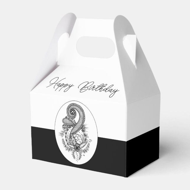 Tangle Art: Florales Motiv -  Presentaskar (Framsidan Sidan)