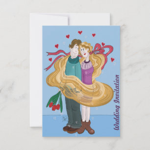Tangled bröllopsinbjudan inbjudningar