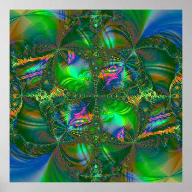 Tangled Destiny Psychedelic Fractal Poster (Framsidan)