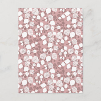 Tangled Foliage Canopy Botanicals Blush Rosa Konst Vykort