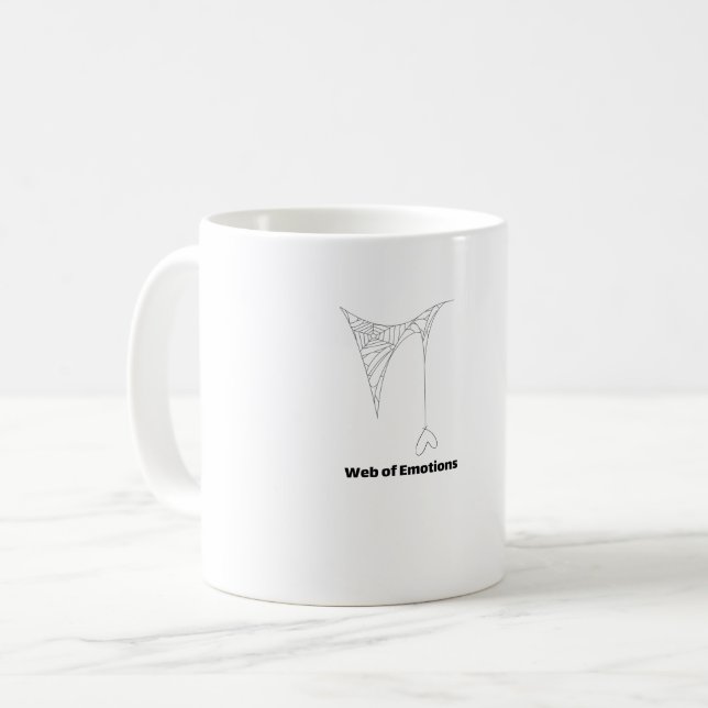 Tangled Hearts Kvinnors V-ringad T-Shirt – Minimal Kaffemugg (Framsida vänster)