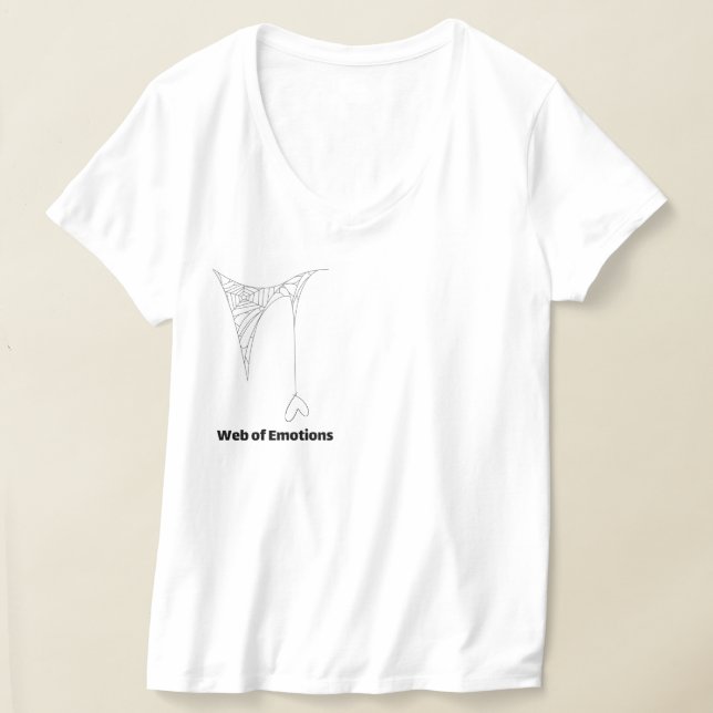 Tangled Hearts Women’s V-Neck T-Shirt – Minimal Li (Laydown)
