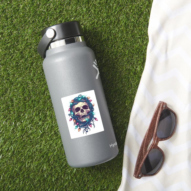 Tangled Skullmas � Funny Julafton Skeleton Klistermärken (HydroFlask Insitu)