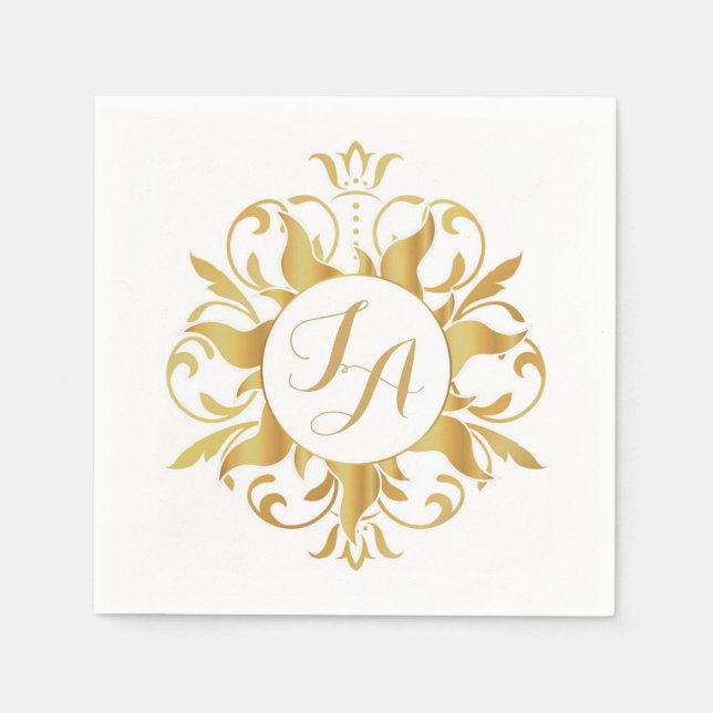 Tangled Sol Monogram Napkins Pappersservett (Framsidan)