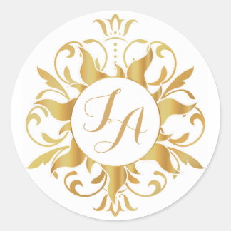 Tangled Sol Monogram Sticker Runt Klistermärke