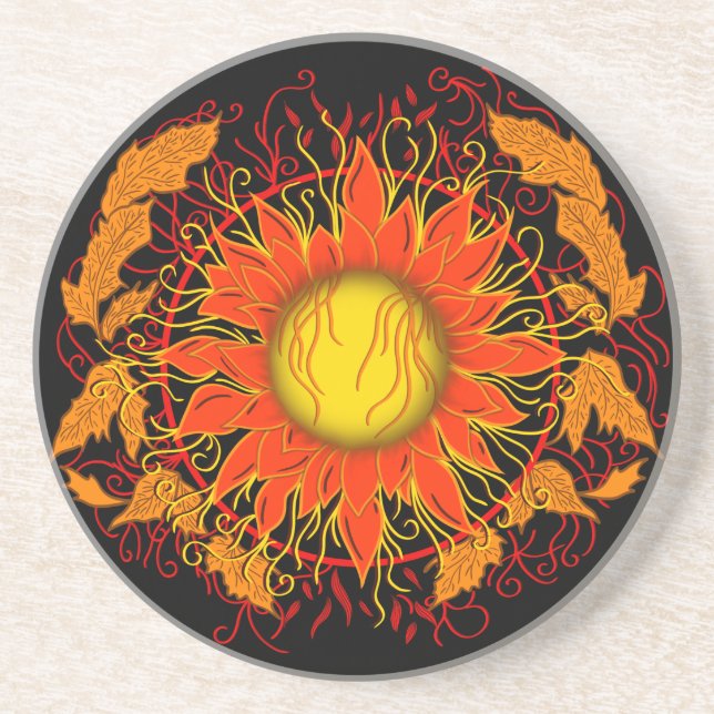 Tangled Sol, Sunshine Abstrakt Art Underlägg (Framsidan)