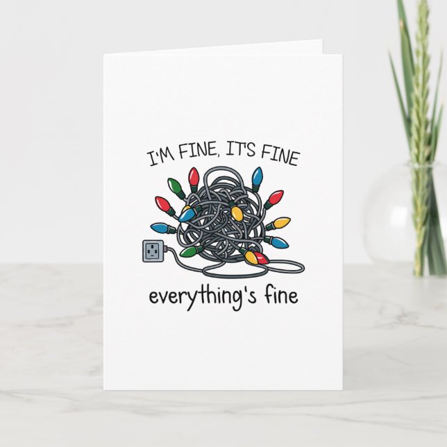 Tangled Up Christmas Lights Card Helgkort (Framsida)