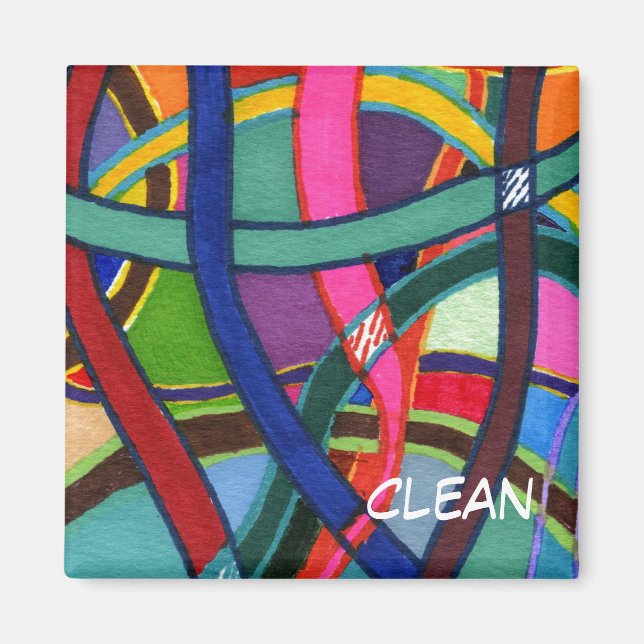 "Tangled Weave" Abstrakt Dishwasher Status Magnet (Framsidan)