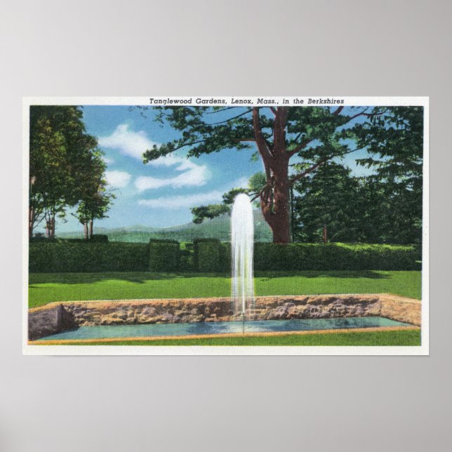 Tanglewood Gardens och Fontän Poster (Framsidan)