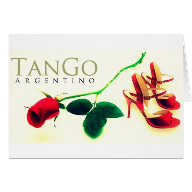 Tango argentino vintage hälsningskort (Framsidan Horizontal)