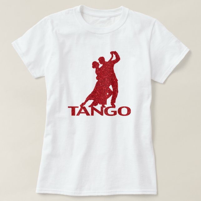 Tango Ballroom Silhouette Red Faux Glitter Tröja (Design framsida)