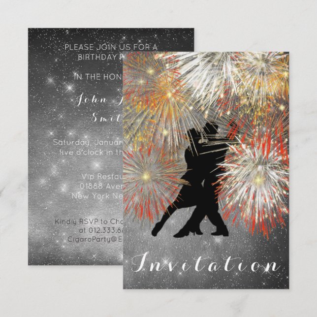 Tango Bollkarneval Dansfest Inbjudningar (Fram/baksida)