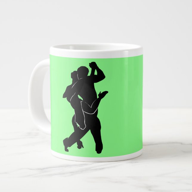Tango Dancer Couple Mugg - Ditt Färg - Text Jumbo Mugg (Framsida vänster)